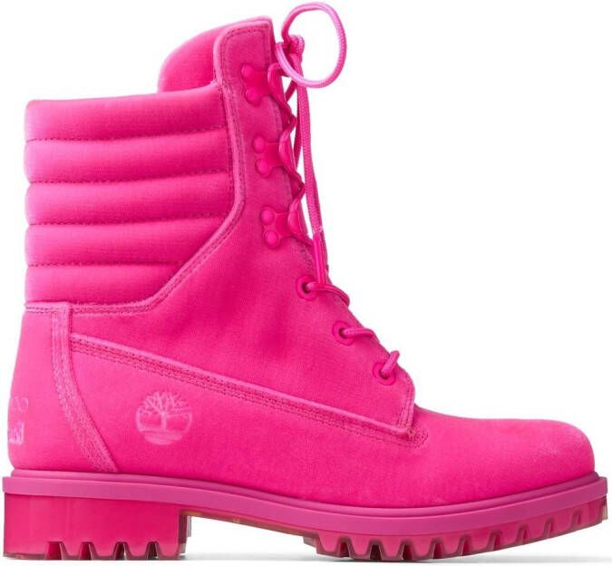 Jimmy Choo x Timberland gewatteerde veterlaarzen Roze