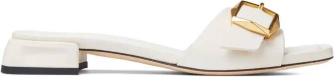 Jimmy Choo Hawke leren slippers Beige