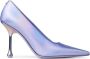 Jimmy Choo Ixia 95 mm Metallic leren pumps Paars - Thumbnail 1