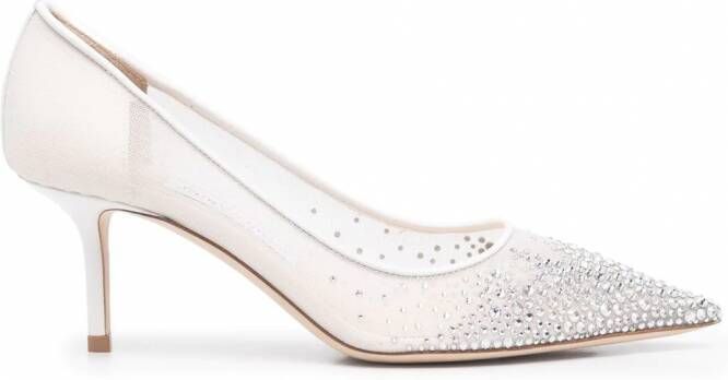 Jimmy Choo Love pumps verfraaid met kristal Wit