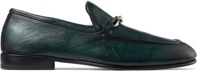 Jimmy Choo Marti Reverse leren loafers Groen