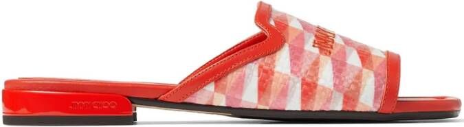 Jimmy Choo Nako slippers met print Rood