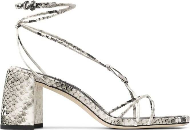 Jimmy Choo Onyxia 70 mm leren sandalen Beige