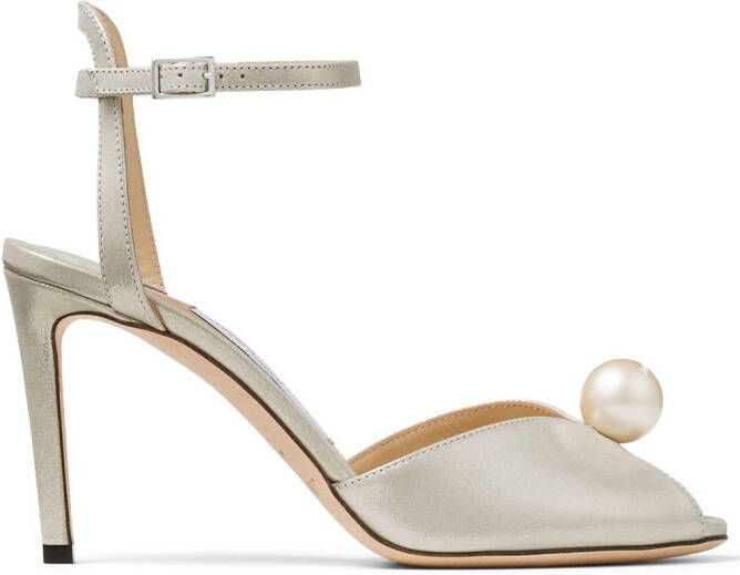 Jimmy Choo Sacora sandalen verfraaid met parels Zilver