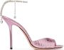 Jimmy Choo Saeda 100mm sandalen met slangenleer-effect Roze - Thumbnail 1