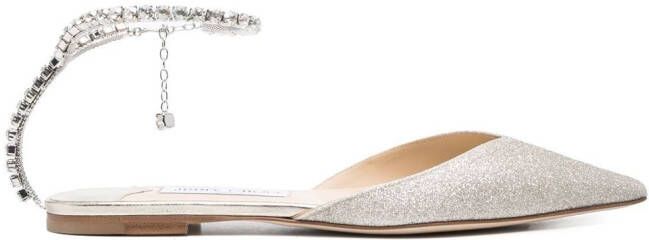 Jimmy Choo Saeda pumps verfraaid met kristallen Goud