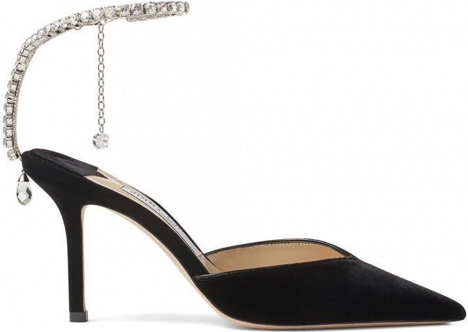 Jimmy Choo Saeda pumps met kristal Zwart