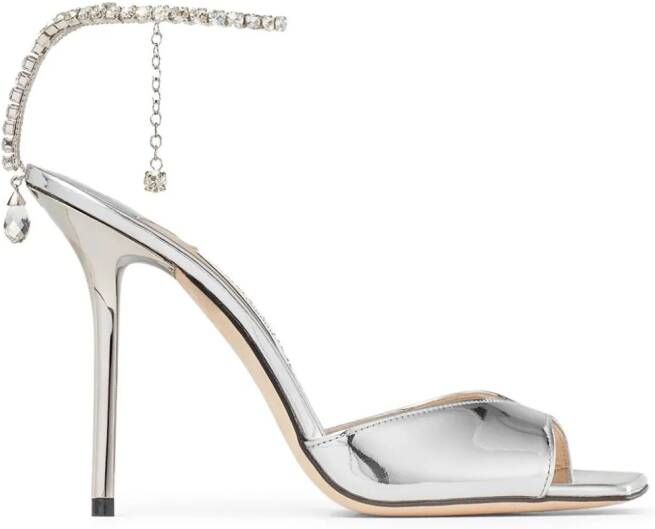 Jimmy Choo Saeda sandalen verfraaid met kristal Zilver