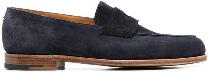 John Lobb Lopez suède loafers Blauw