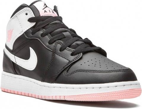 Jordan Kids Air Jordan 1 mid-top sneakers Zwart