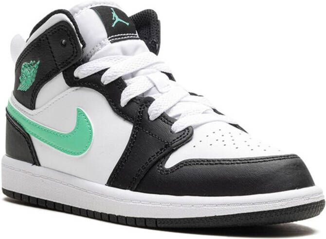 Jordan Kids Air Jordan 1 Mid "Green Glow" sneakers Zwart