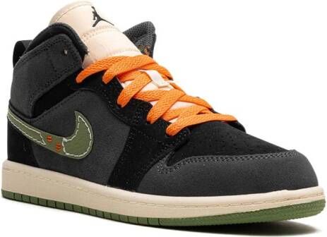 Jordan Kids Air Jordan 1 Mid SE Craft PS "Anthracite Light Olive" sneakers Zwart