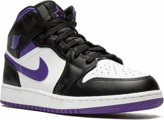 Jordan Kids Air Jordan 1 Mid "Dark Iris" sneakers Zwart