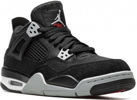 Jordan Kids Air Jordan 4 "Black Canvas" sneakers Zwart