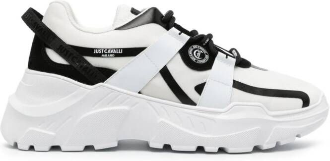 Just Cavalli Chunky sneakers met mesh Wit