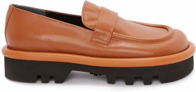 JW Anderson Bumper-Tube loafers met geribbelde zool Bruin