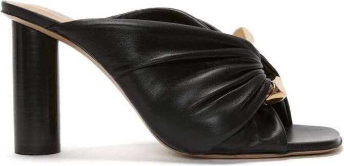 JW Anderson Corner gathered leather mules Black