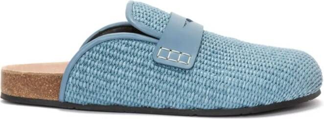 JW Anderson Geweven raffia loafer muiltjes Blauw