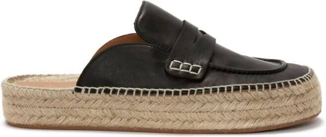 JW Anderson Leren espadrille loafers Zwart