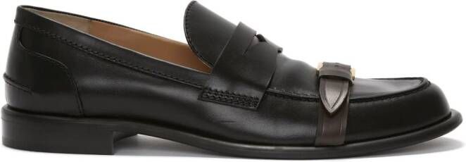 JW Anderson Leren loafers met gesp Zwart