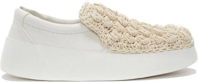 JW Anderson Popcorn leren loafers Wit