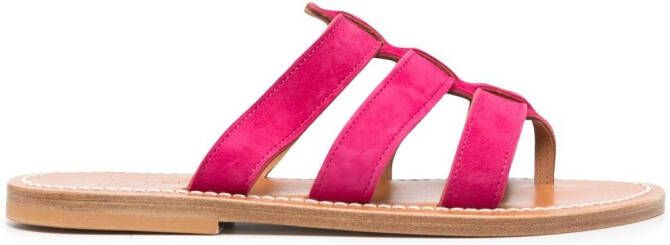 K. Jacques Slippers van kalfsleer Roze