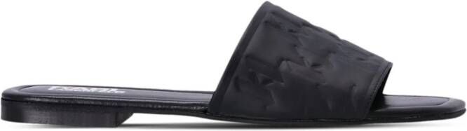 Karl Lagerfeld Brio leren slippers Zwart