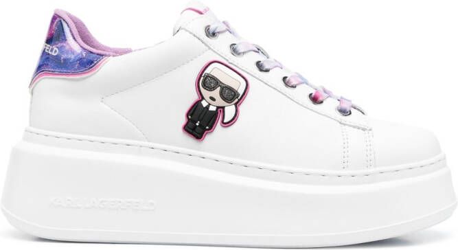 Karl Lagerfeld Ikonik Karl leren sneakers Wit