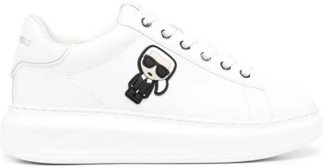 Karl Lagerfeld Ikonik Karl leren sneakers Wit