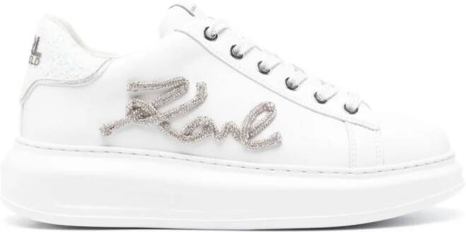 Karl Lagerfeld Kapri leren sneakers Wit