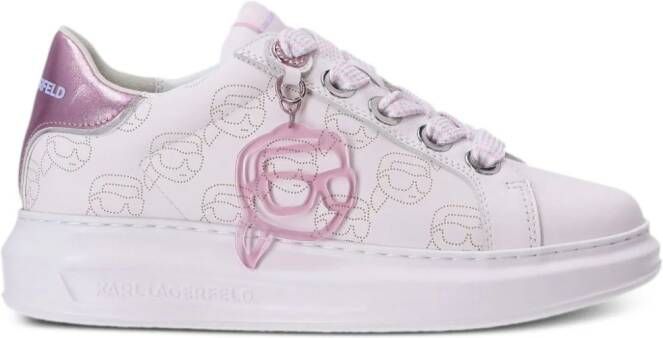 Karl Lagerfeld Kapri NFT leren sneakers met monogram Roze