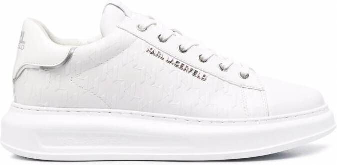 Karl Lagerfeld K Monogram Kapri leren sneakers Wit