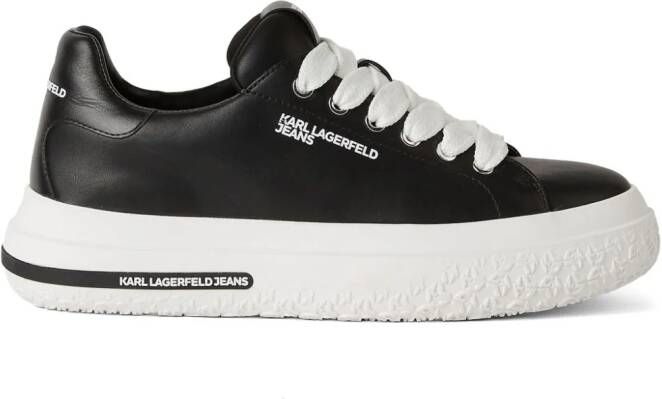 Karl Lagerfeld Jeans KLJ Kup leren sneakers Zwart