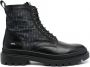 Karl Lagerfeld Outland combat boots met vlakken Zwart - Thumbnail 1