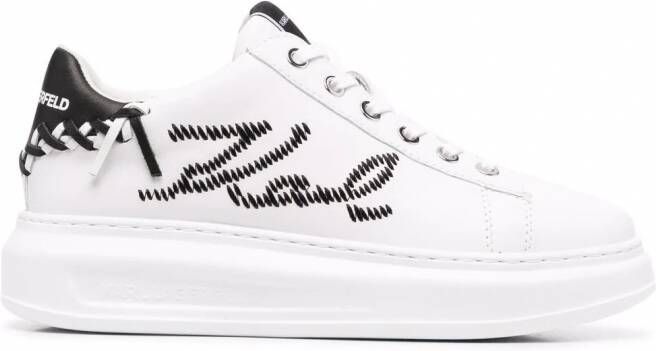 Karl Lagerfeld Sneakers met geborduurd logo Wit