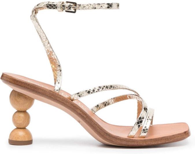 Kate Spade Sandalen met bewerkte hak Goud