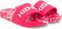 Kenzo Kids Badslippers met logoprint Roze - Thumbnail 1