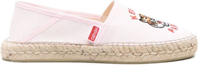 Kenzo Lucky Tiger canvas espadrilles Roze