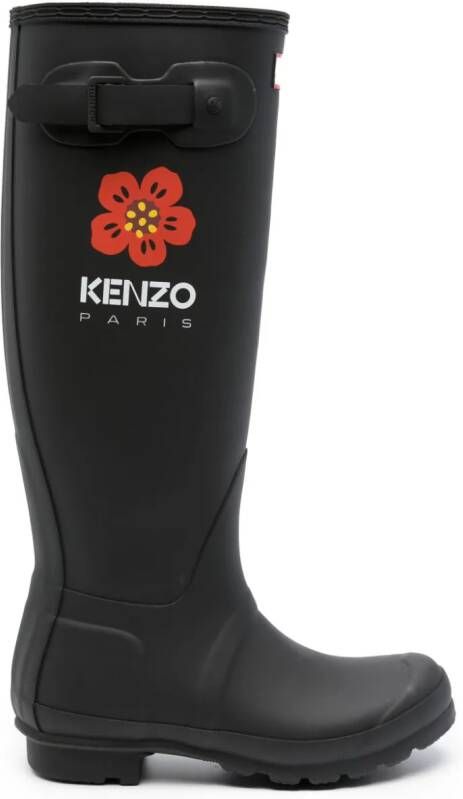 Kenzo x Hunter Boke Flower laarzen Zwart