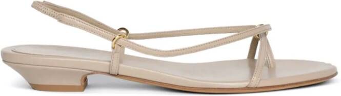 KHAITE Marion leren sandalen Beige