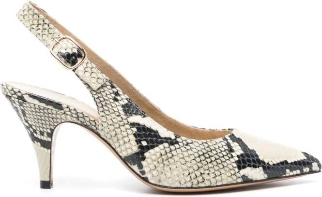 KHAITE River 75 mm pumps met python-reliëf Beige