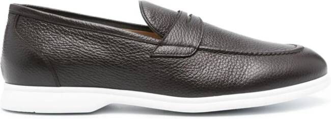 Kiton Leren loafers Bruin