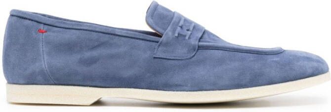 Kiton Loafers met vierkante neus Blauw