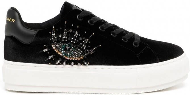 Kurt Geiger London Laney Eye sneakers met plateauzool Zwart