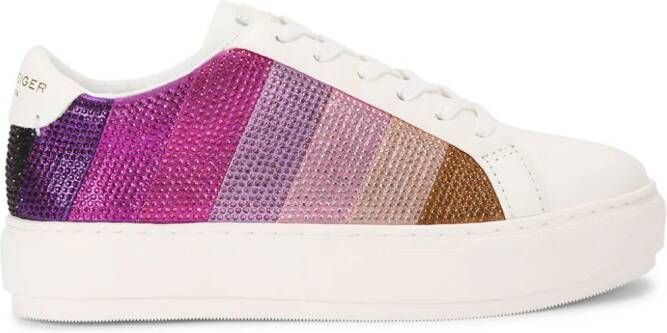 Kurt Geiger London Laney sneakers verfraaid met kristallen Wit