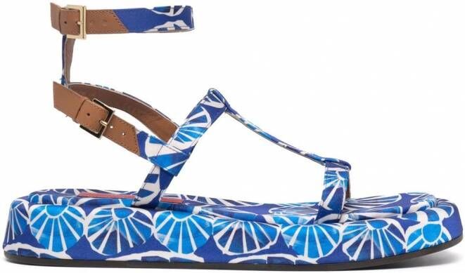 La DoubleJ Jazzy sandalen met print Blauw