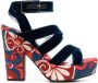 La DoubleJ Medal sandalen met bloemenprint Blauw - Thumbnail 1