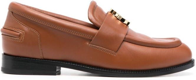 Lanvin Loafers met logoplakkaat Bruin