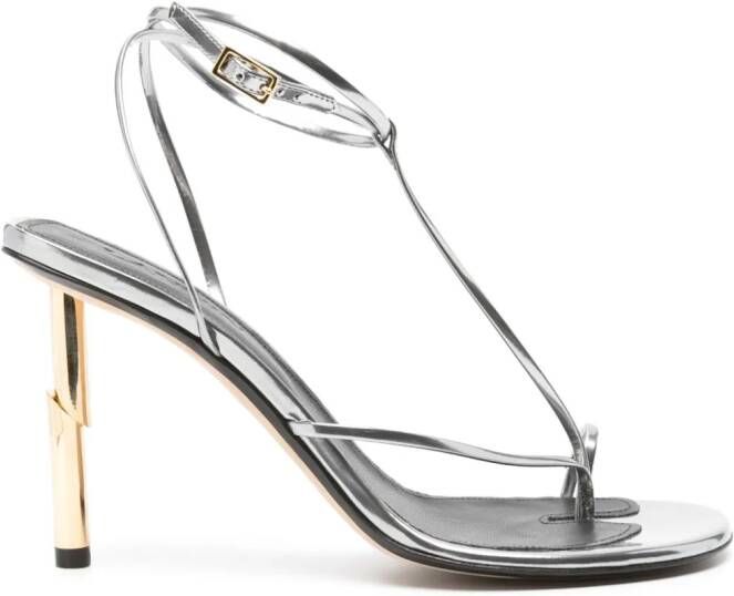 Lanvin Sequence 95 mm sandalen met metallic-effect Zilver