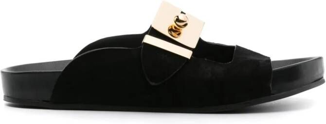 Lanvin Suède slippers Zwart